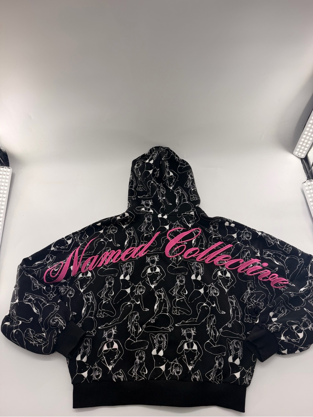 Named Collective Black Pink Full Zip Hoodie Thick Heavy Girls Women Booty Butts